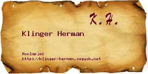 Klinger Herman névjegykártya