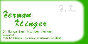 herman klinger business card